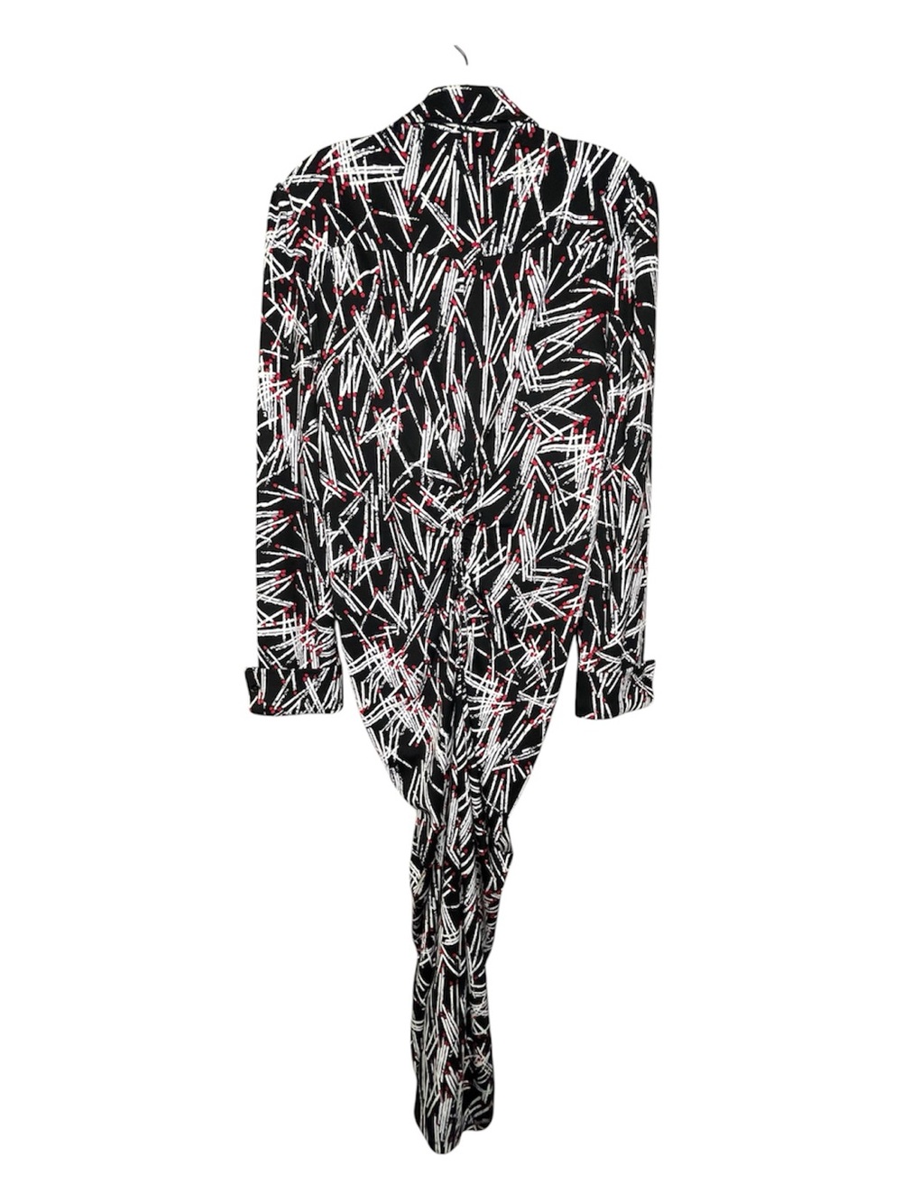 Diane Von Furstenberg DVF Sheska Dress Black, White & Red Print Dress Sz 14 - Picture 5 of 8